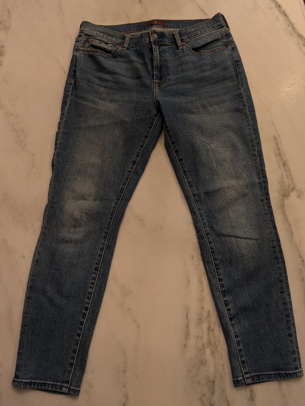 7 For All Mankind Women's Straight Leg Jeans in Blue